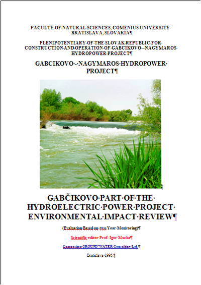 1995-Bős-NagymarosiVízlépcső-rendszer-BősVízerőmű-Környezetvédelem[1]SK-IgorMucha-tanulmány-címlap